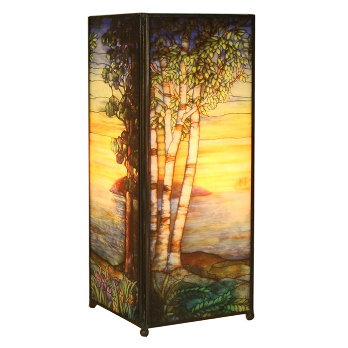 Seaside Sunset Square Lamp Screen Printed